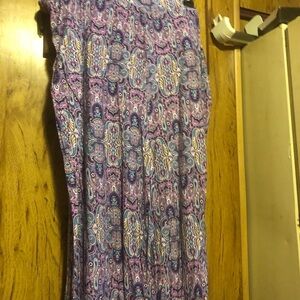 Purple Pleated Maxi Wide Leg Jumpsuit